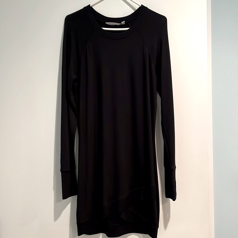 Athleta Softspun Black Sweatshirt Dress S